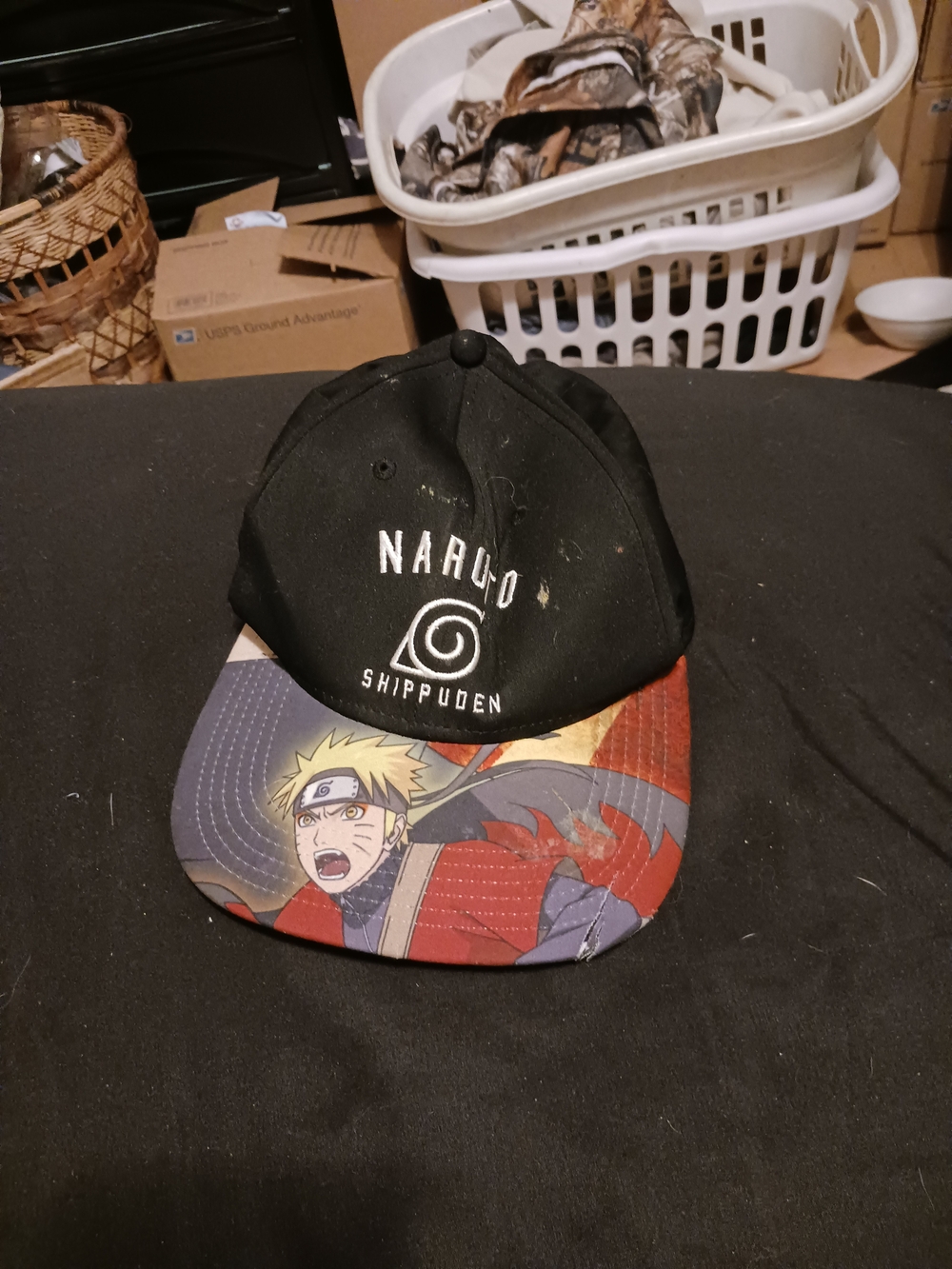 Naruto Shippuden Kids Black Snapback Cap with Multicolor Brim